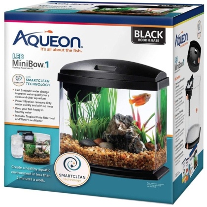 Aqueon LED MiniBow 1 SmartClean Aquarium Kit Black - 1 gallon